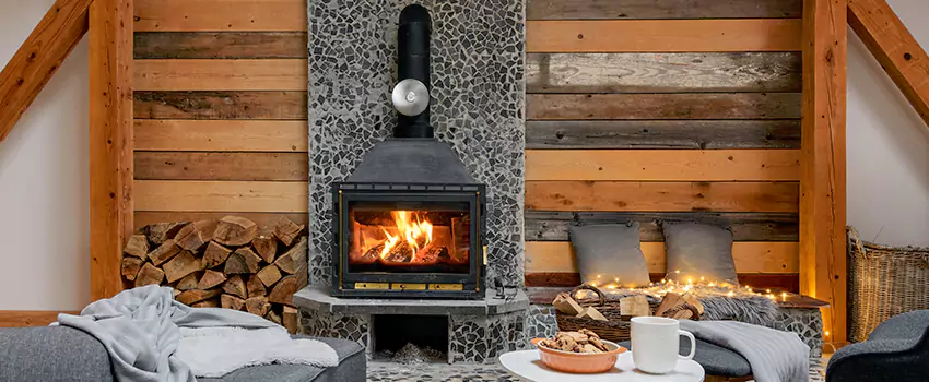 Thelin Hearth Products Direct Vent Gas Stove Fireplace Inspection in Barnstable, Massachusetts